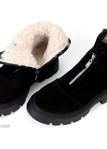 Черевики зимові Artis, натуральна замша, чорні, на блискавці No Brand (365553015)