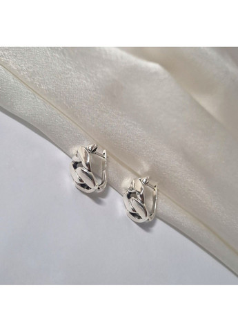 Серебряные серьги без камней Цепь серебро 925 пробы Черненное 2922с 8.37г Nobrand (370438658)