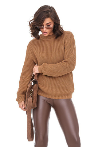 Коричневый хлопковый женский свитер SVTR