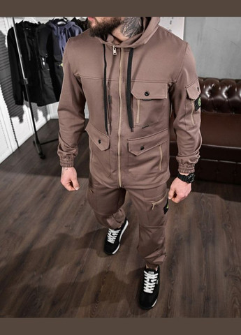 Стильний спортивний костюм чоловічий коричневий Stone Island (326990258)