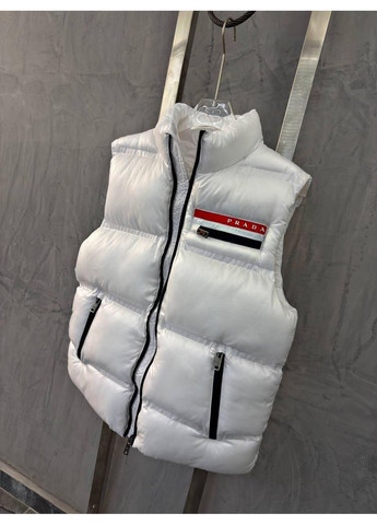 Премиальная мужская безрукавка белая пуховая в стиле prada No Brand (366352316)