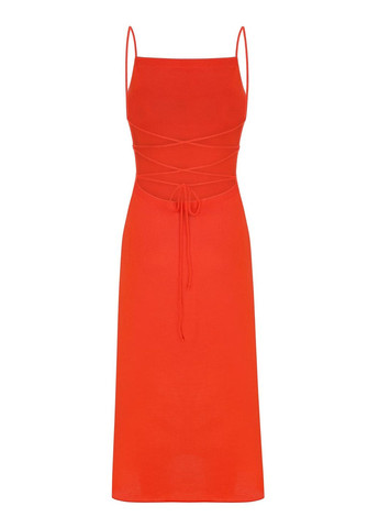 Оранжевое платье с открытой спиной оранжевый 2027 Papaya