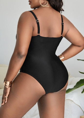 Чорний демісезонний жіночий суцільний купальник gloria plus size 0xl (7010) суцільний FS
