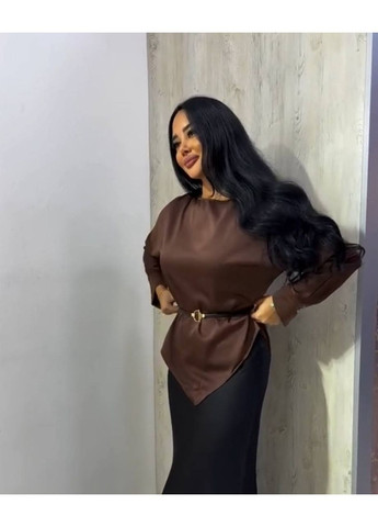 Коричнева блузка жіноча KaraMix