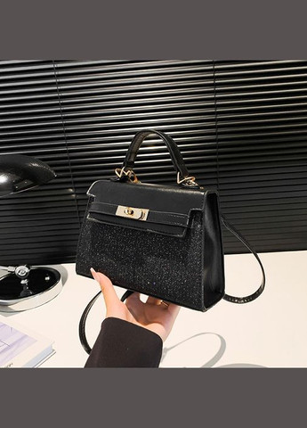 Жіноча сумка 3205 крос-боді на ремінці чорна No Brand (326487592)