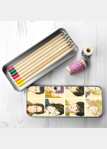 Пенал шкільний для хлопчика та дівчинки металевий Аніме Бананова риба #011 7*18 см Silver No Brand (309154384)