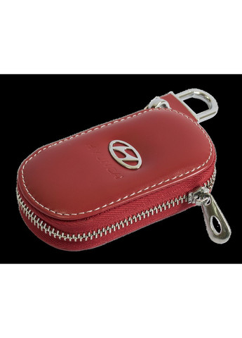 Ключниця, шкіряна автоключниця з логотипом ХЮНДАЙ (червона 10015) Hyundai (360949466)