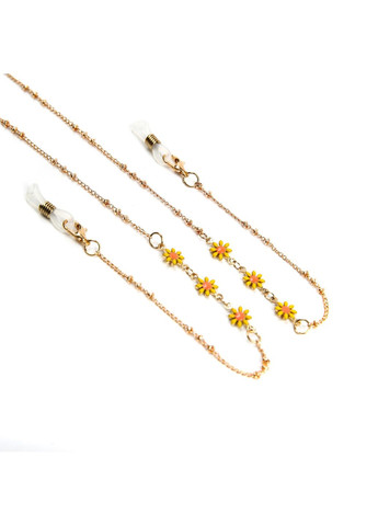 Цепочка для очков металлическая с желтыми цветами LuckyLOOK 776-418 (332944431)