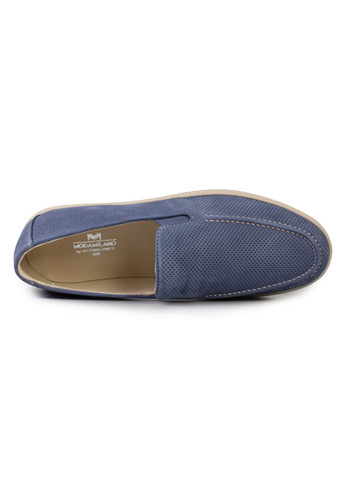 Синие повседневные туфли лоферы мужские бренда 9200467_(6) ModaMilano без шнурков