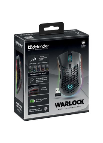 Мишка (52709) Defender Warlock GM-709L RGB Wireless Black (366700695)