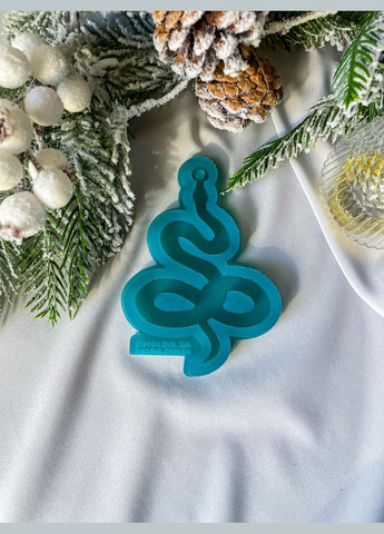 Молд Змія широка форма для новорічних іграшок на ялинку силіконова форма для епоксидної смоли No Brand (370566497)