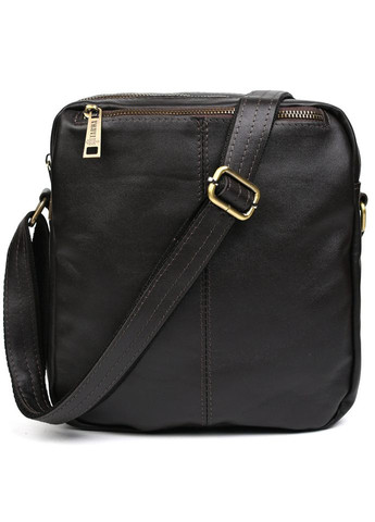 Мужская кожаная сумка через плечо планшет мессенджер из натуральной кожи коричневая 24*26*7 см TARWA (329148034)