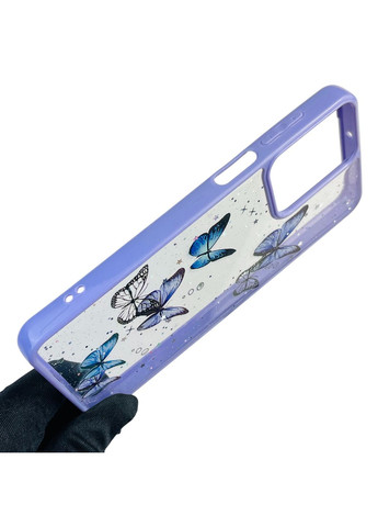 Чохол для G55 (PB5U0011RS) з блискітками з метеликами на моторола г55 бузковий Motorola (366389009)