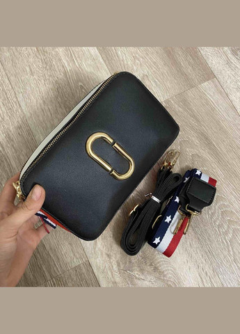 Женская маленькая сумка-клатч через плечо из эко-кожи с геометрическим узором черная (sku_563) No Brand (330576738)