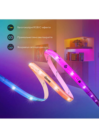 Умная светодиодная лента H619С RGBIC Basic Wi-Fi + Bluetooth LED Strip Light (H619C3D1) Govee (322937918)