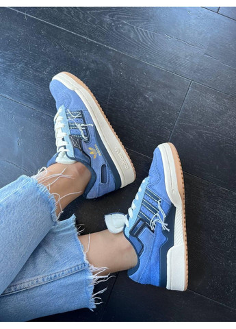 КРОССОВКИ ЖЕНСКИЕ ADIDAS FORUM 84 LOW BLUE DENIM GUM АДИДАС ФОРУМ 84 No Brand белые демисезоны (367178058)