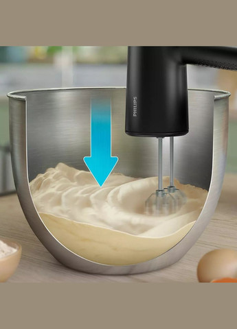 Миксер ручной 5000 series, 500Вт, насадки 4 венчика, блендер, измельчитель, турборежим, черный Philips (314780768)