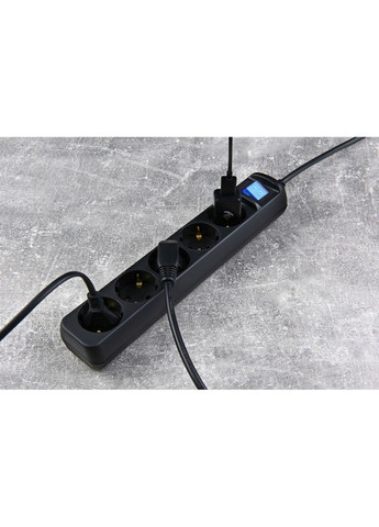 Сетевой фильтр питания 5xSchuko, 3м black (2EU05ESM3BK) 2E (306618200)