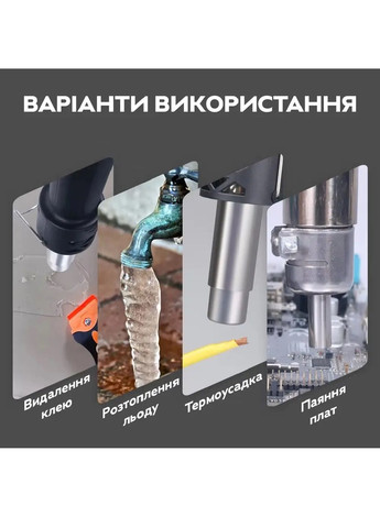 Воздушная паяльная станция термофен с регулировкой температуры дисплеем насадками 3 штуки 500° 700 Вт (481175-Prob) Unbranded (356104217)