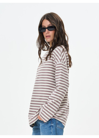 Лонгслив женский в полоску в цвете белый-синий ТМ РОЗА Роза (365765675)