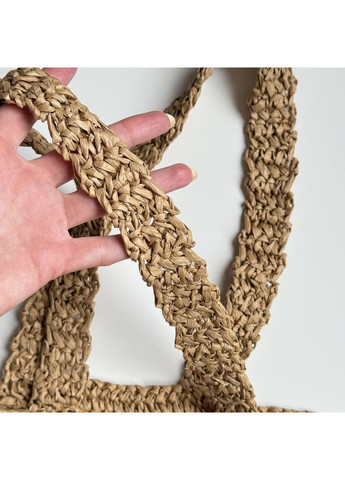 Пляжна сумка в’язана темно-бежева - легка, містка і стильна для літнього відпочинку B&S (368827057)