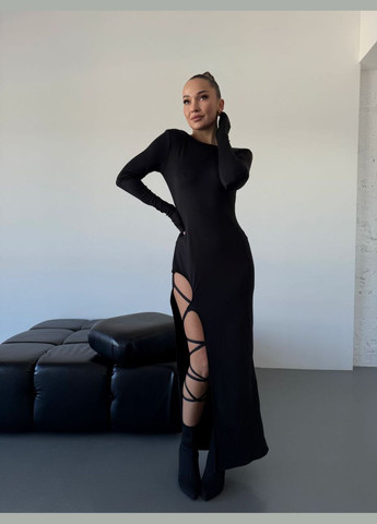 Черное праздничный, коктейльное, карнавальный, откровенный, кэжуал, вечернее женское платье силуэтная No Brand