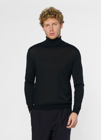 Чорний зимовий светр чоловічий чорний Arber Roll-neck FF AVT49