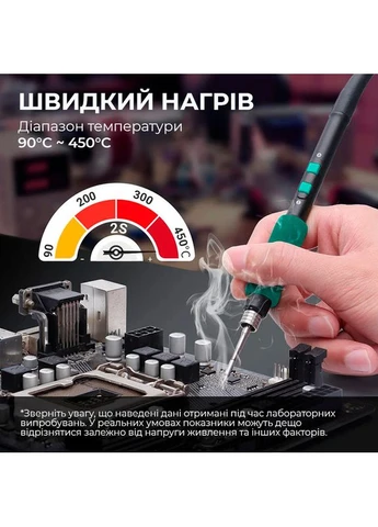 Паяльная станция 982 V / прецизионный паяльник C210 / 90-450°C / 40 Вт Black Yihua (366969554)