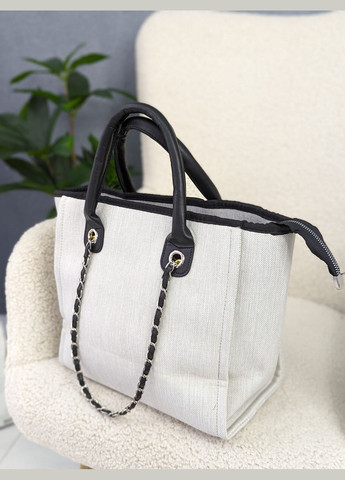 Сумка жіноча шопер молочний класичний No Brand (322464299)