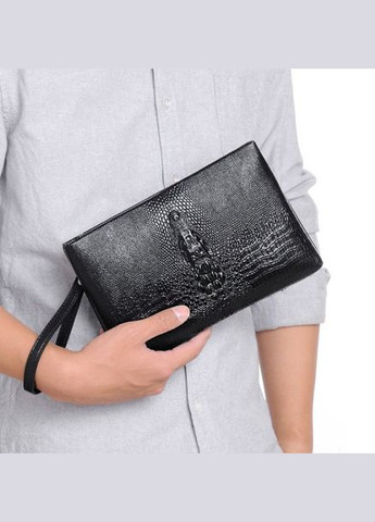 Стильна чоловіча барсетка клатч з крокодилом для документів, чоловічий клатч сумка на руку для чоловіка чорний Kenguru (308047560)