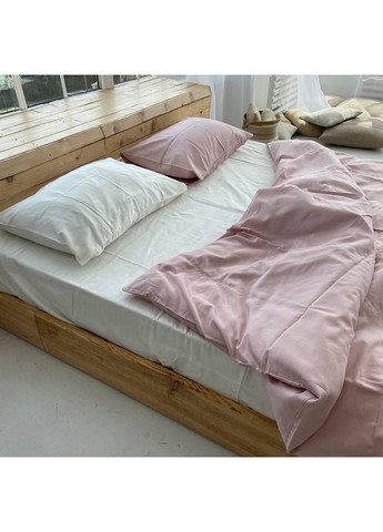 Постельное белье Молочный + Пудра, сатин PREMIUM Полуторный размер, наволочки 50/70 No Brand (364216685)