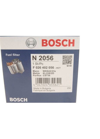 Фильтр топливный MB C, CLS, G, Sprinter 03- (пр-во ) F026402056 Bosch (366116695)