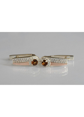 Срібні сережки з золотими пластинами Silver Style (367112946)