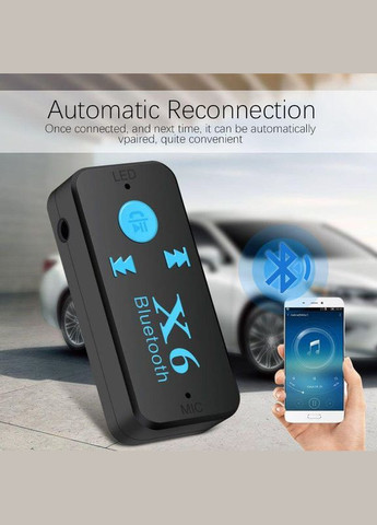 Bluetooth адаптер для дротових Навушників BT-X6 - FM передавач з телефону на Автомагнітолу - FM модулятор - AUX (510233) Clefers (300694628)