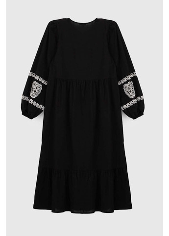 Черное платье вышиванка Park Karon