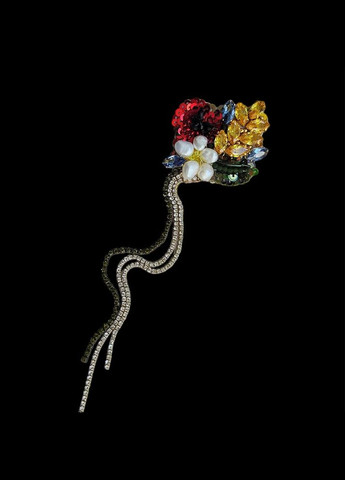 Брошка колосок з квіткою маку та ромашки (BR-18) Ksenija Vitali (296489607)