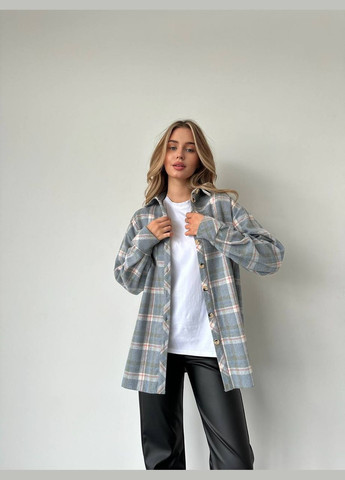 Серая повседневный рубашка Lilove с длинным рукавом