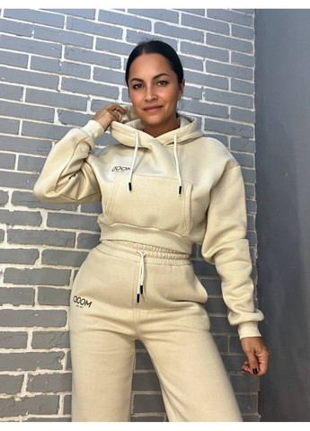 Костюм 493-497 світшот капюш короткий MOOD брюки резинка фліс Quzen (304062654)