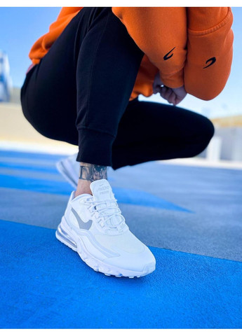 Белые демисезонные кроссовки мужские nike react 270 white reflective найк реакт No Brand