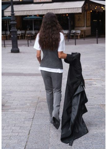 Жіночі елегантні брюки-кльош Н&М (58004) XS Темно-сірі H&M (314952567)