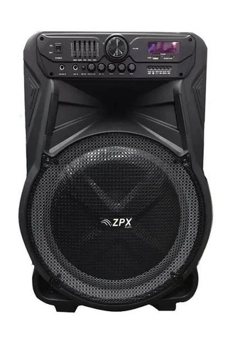 Колонка Bluetooth ZPX ZX-7772 на акумуляторі з бездротовим мікрофоном USB Bluetooth FM TWS пульт ДУ 350 Вт Чорний Zephir (370606443)