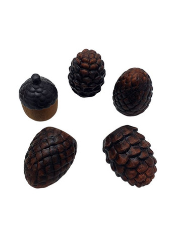 Декоративні керамічні статуетки Шишки і жолудь 5 шт, осінні фігурки 6,5 см Livarno home (369936824)