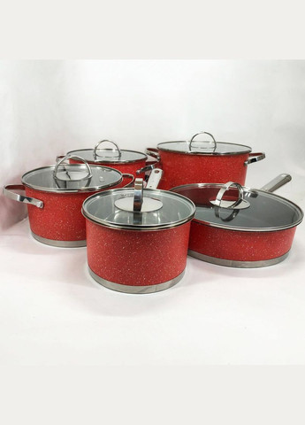 Лучшие кухонные кастрюли 10 предметов A-2510, Набор кастрюль с антипригарным LG-202 внутренним покрытием Astra (351486453)