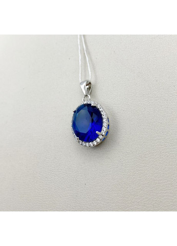 Кулон срібний із сапфіром альпінітом та кубічним цирконієм 1,98 г No Brand (369736745)