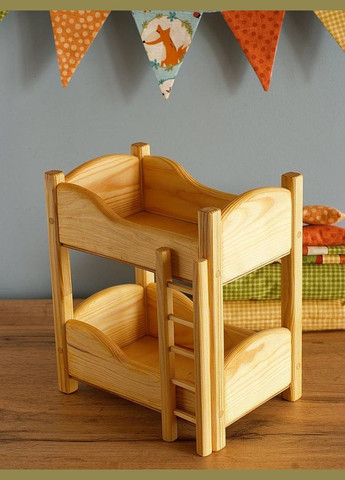 Кровать для кукол из дерева Мулан ваниль (КРТ-000802) No Brand (328606089)