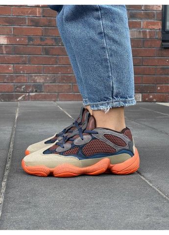 Кроссовки женские и мужские Adidas Yeezy 500 Enflame | Адидас Изи буст 500 хаки No Brand хаки демисезоны (353872829)