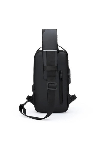 Сумка-слінг чорна водонепроникна через плече для жінок і чоловіків з USB роз'ємом ProDobro (364668353)