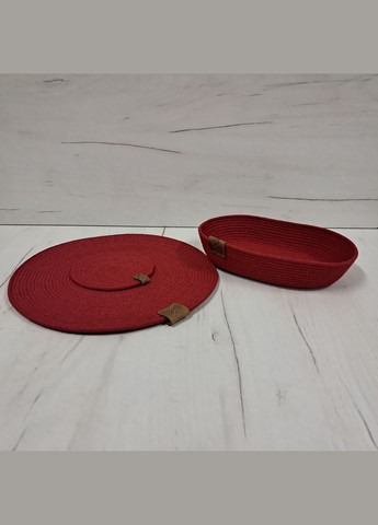 Плейсмат из джута и хлопкового шнура, подтарильник под горячий красный. Vian-Dizain (317406051)