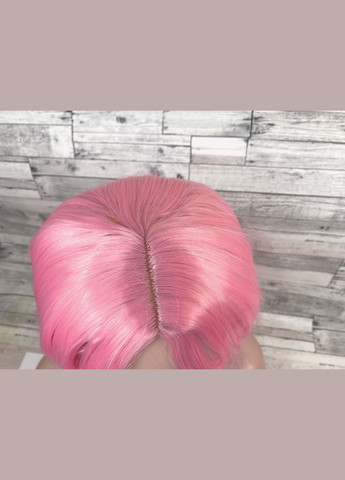 Перука рожева пряма без чубчика з проділом жіноча для жінок 100см зі штучного волосся No Brand 7508 (306728888)