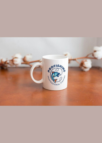 Кружка з принтом "Professional Fishing" 330 мл Біла No Brand (324264186)